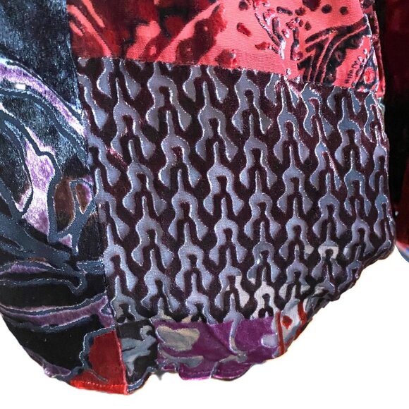 Vintage 90s Chicos burnt velvet kimono cover-up cardigan duster - Picture 7 of 14